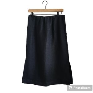 PureJill Black Linen Skirt, Sz PXS